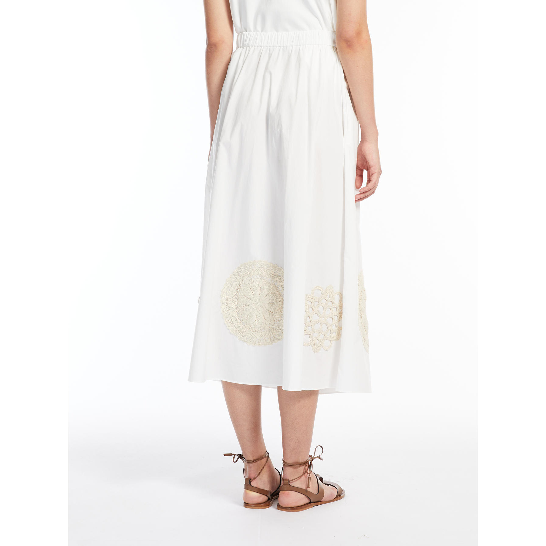 Weekend Max Mara Elastic Waist Skirt In White