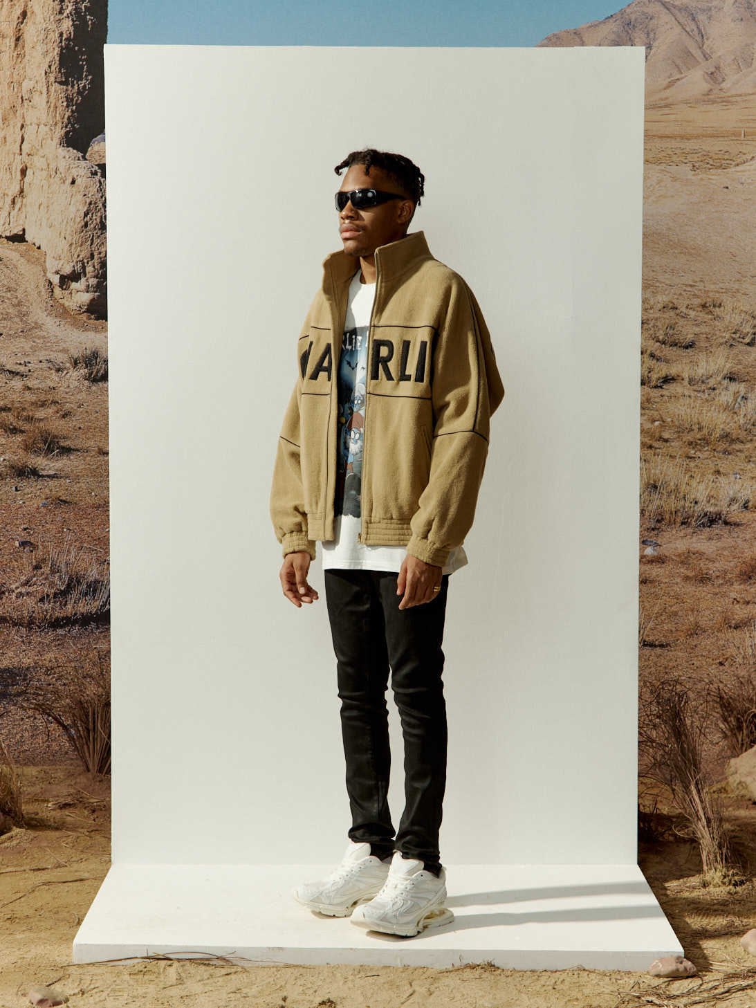 Charlie Luciano Stand-collar Logo Casual Jacket In Brown