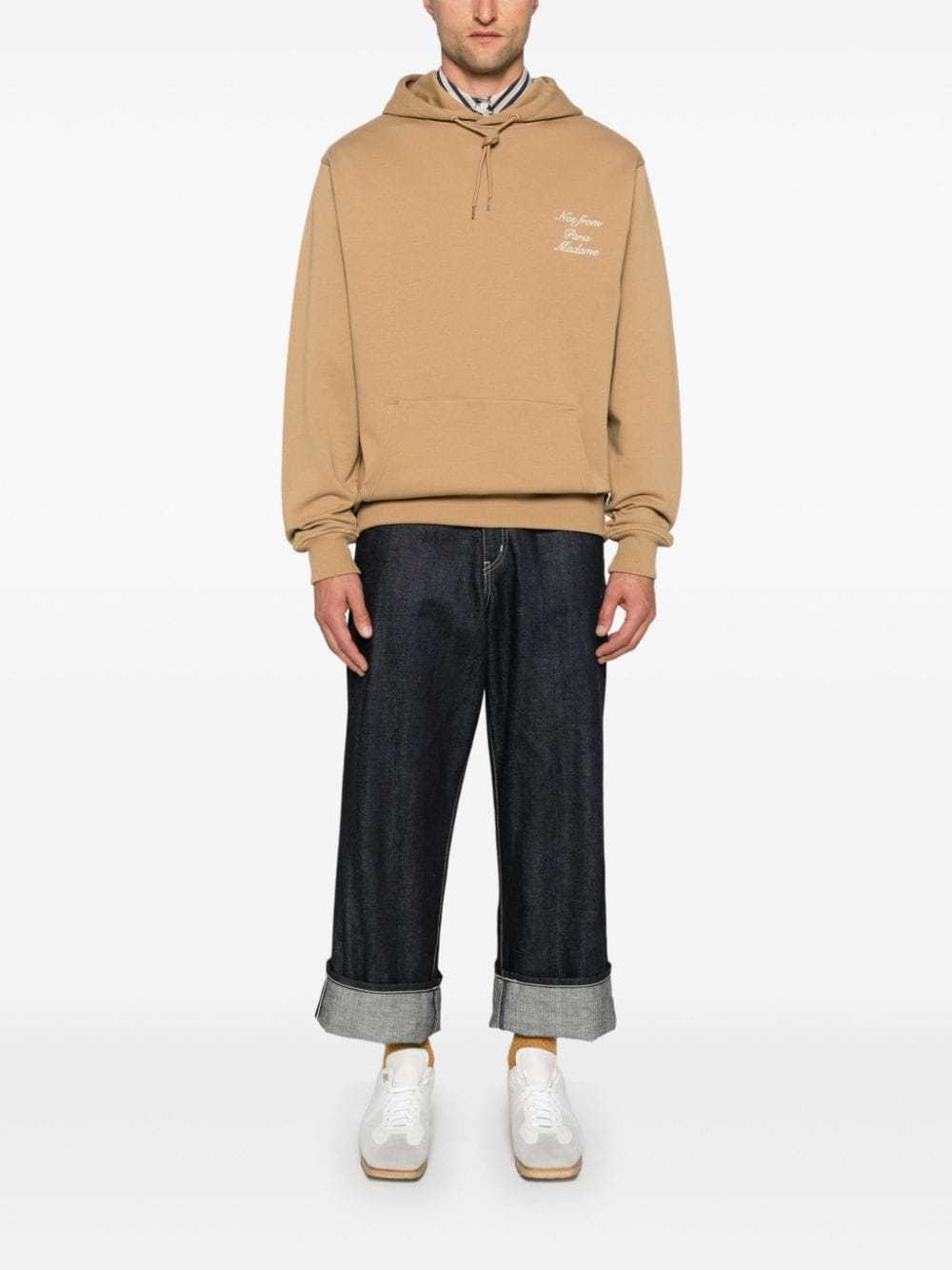 Drôle De Monsieur Le Hoodie Slogan Calligraphy Hoodie In Nude