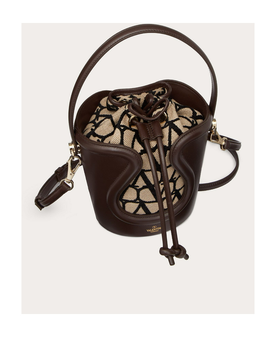 Valentino Le Cinquieme Toile Iconographe Bucket Bag In Black