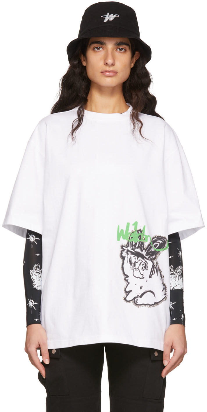 We11 Done Logo-print Oversized T-shirt In White