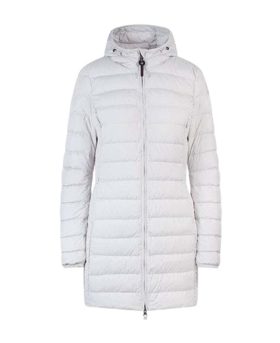 Shop Parajumpers Long-sleeved Hooded Down Jacket In White