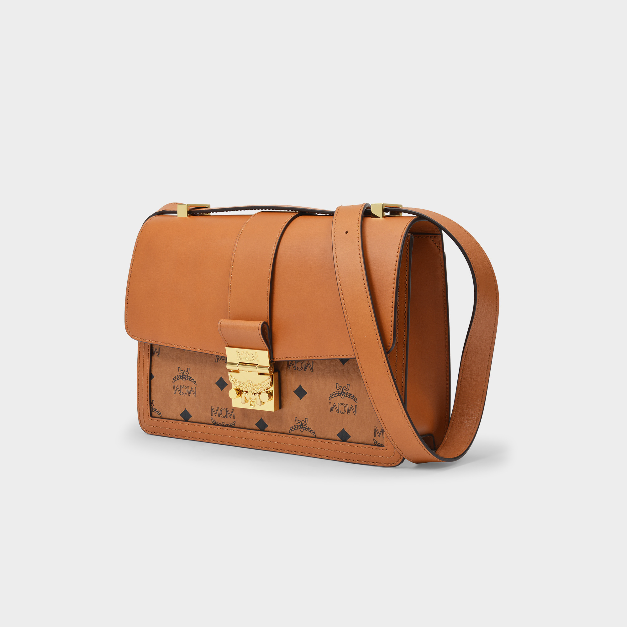 Mcm Logo Printed Shoulder Bag In Multicolor