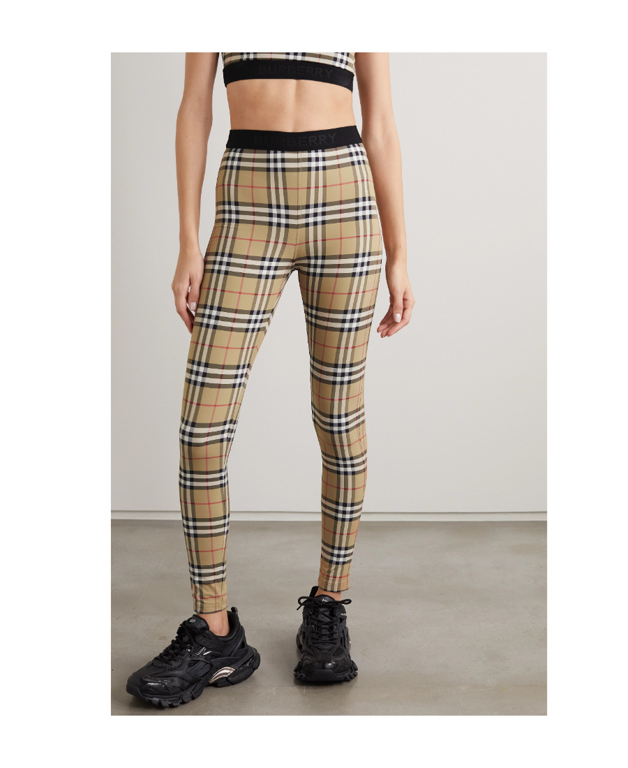 Burberry Archive Check Leggings In Nude