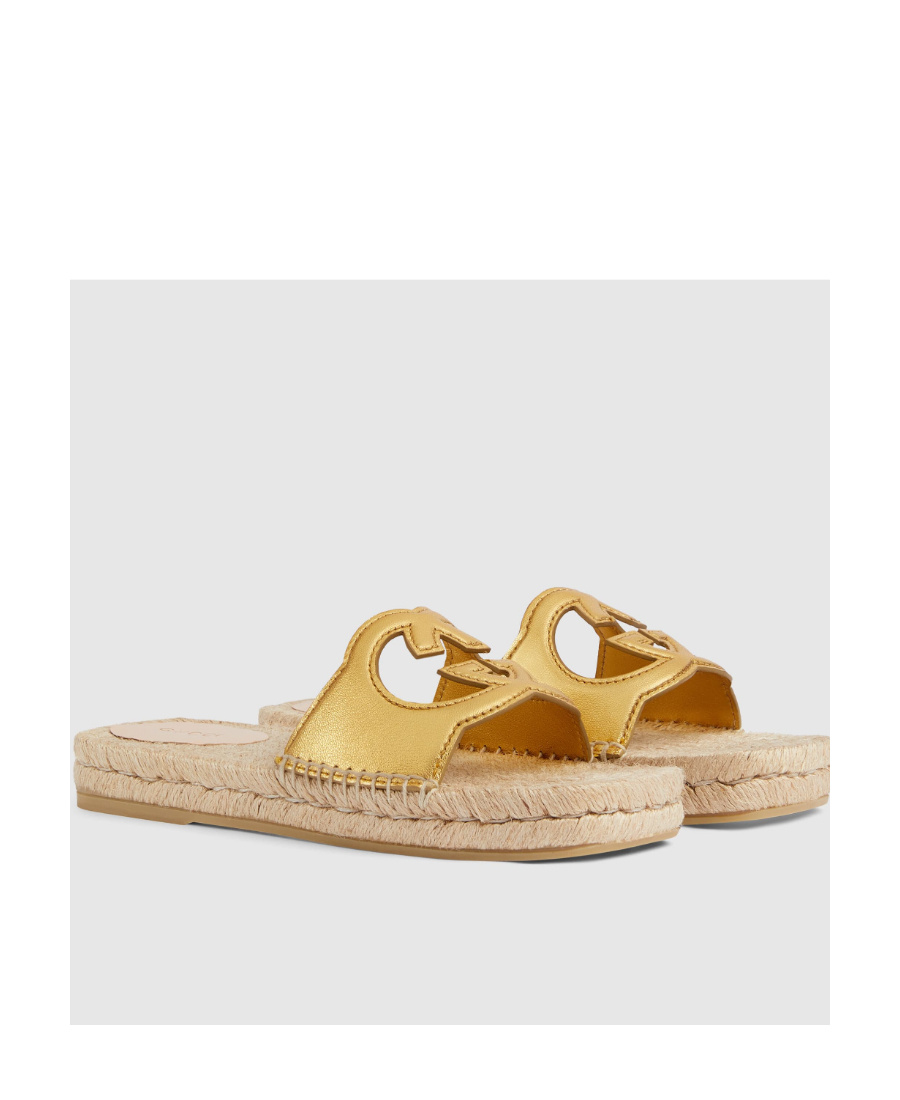 Gucci Gg Cut-out Espadrille Sandals In Nude