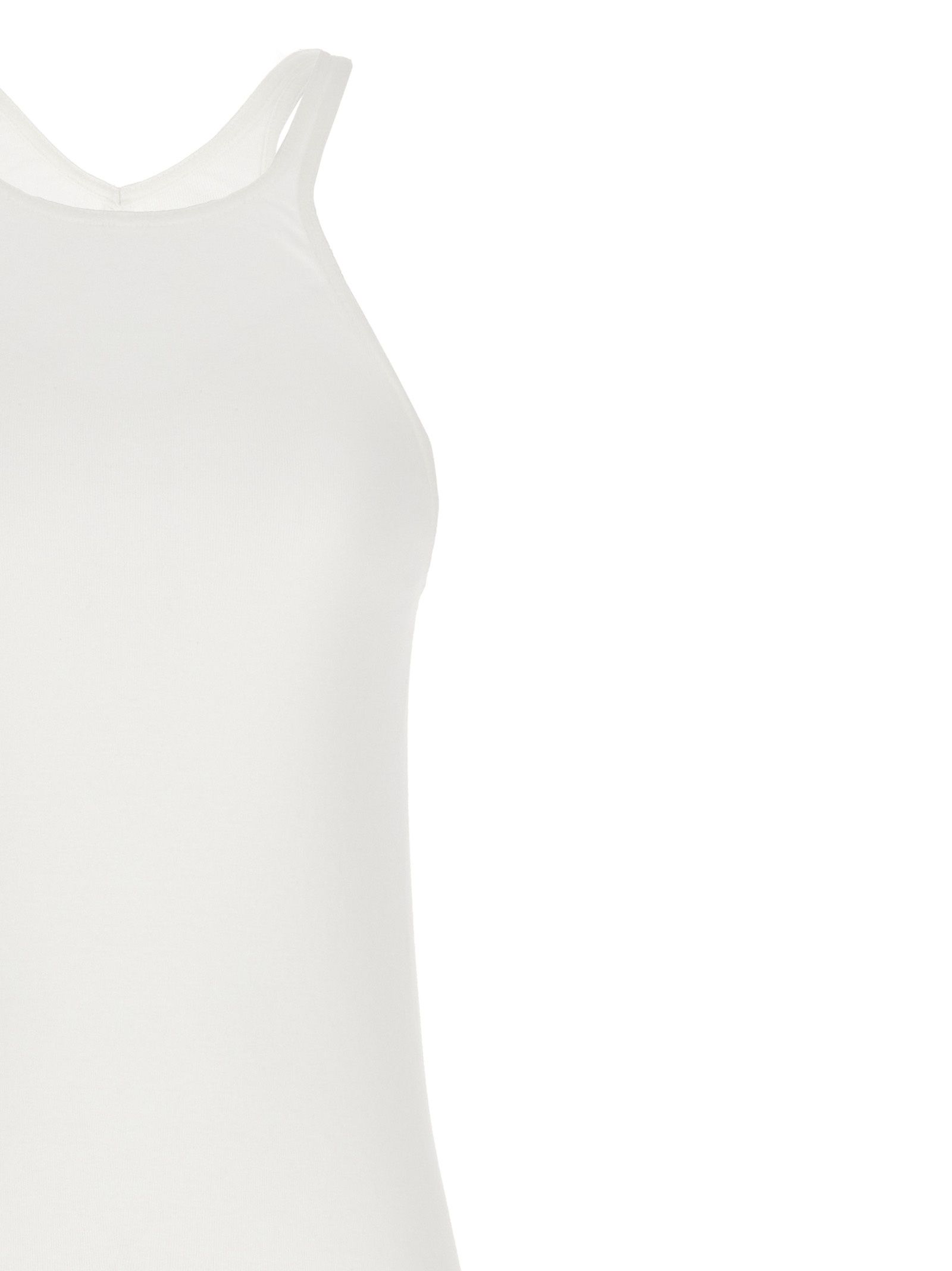 Rick Owens Drkshdw Womens Milk Racer Shoulder-straps Cotton-jersey Top In White