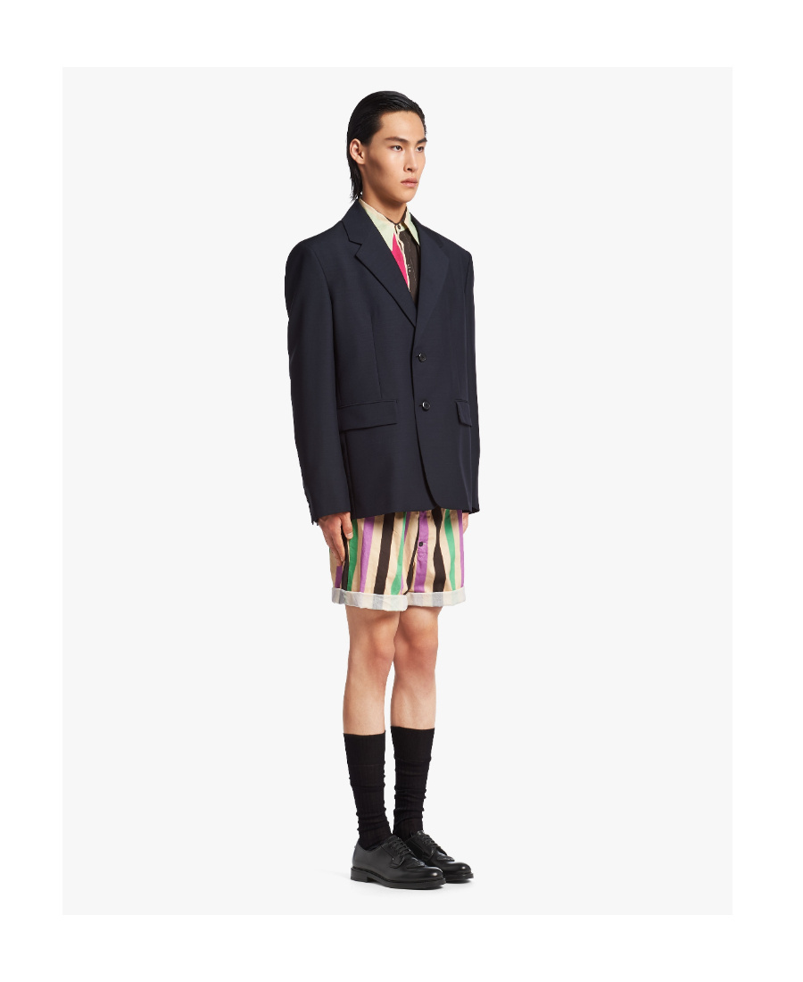 Prada Navy Single Breasted Blazer In Blue