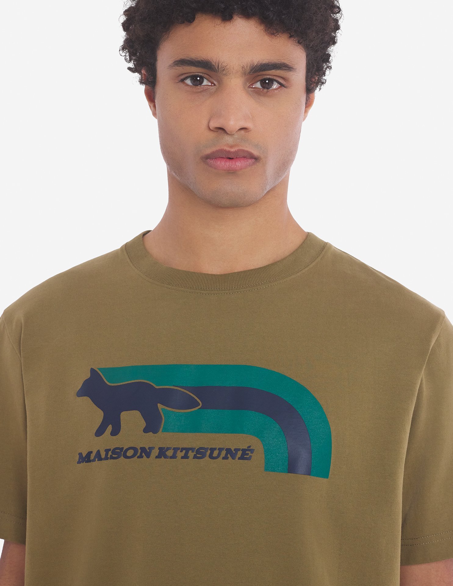 Maison Kitsuné Man T-shirt Military Green Size M Cotton In Brown