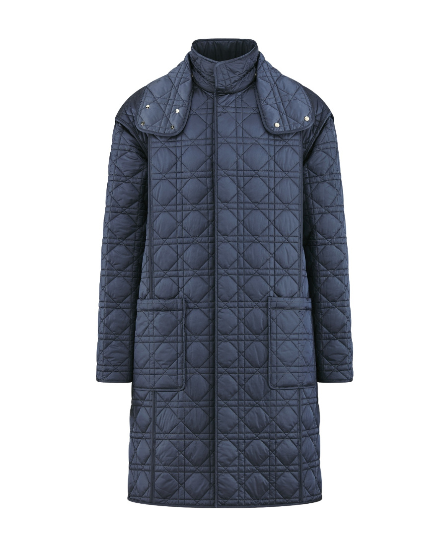 Dior Logo Coat In Blue