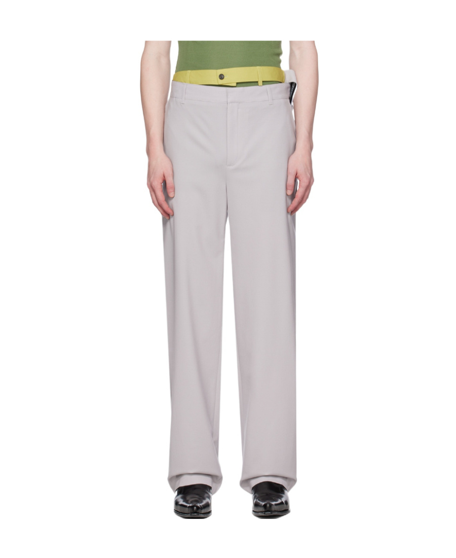 Y/project Gray Multi Waistband Trousers In White
