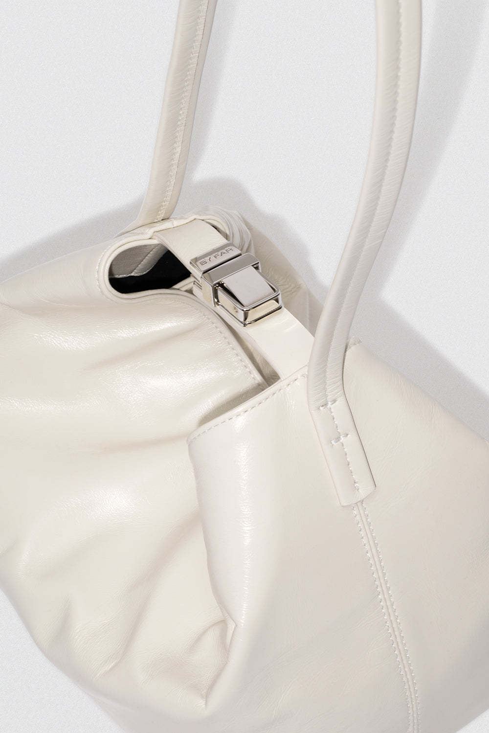 By Far Logo Shoulder Bag In White