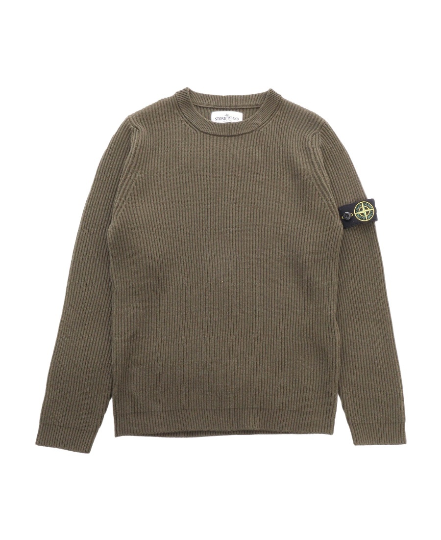 Stone Island Compass-badge Virgin-wool Jumper In Green