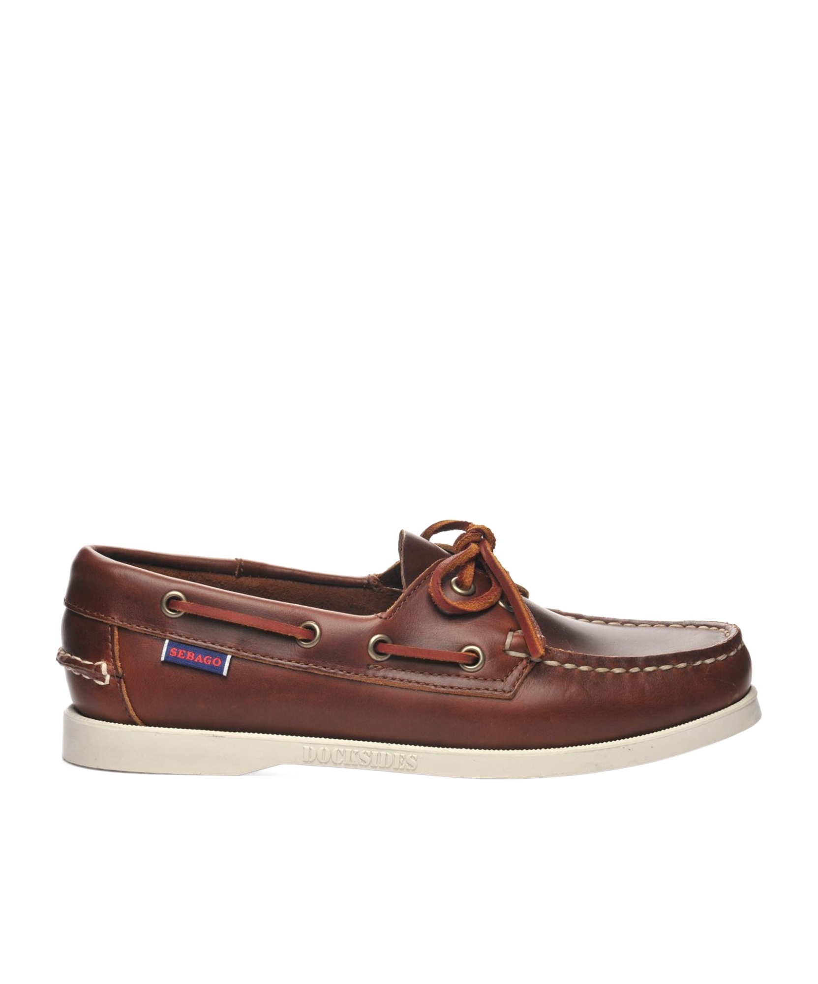 Sebago Docksides Portland Waxed Leather Boat Shoes In Red