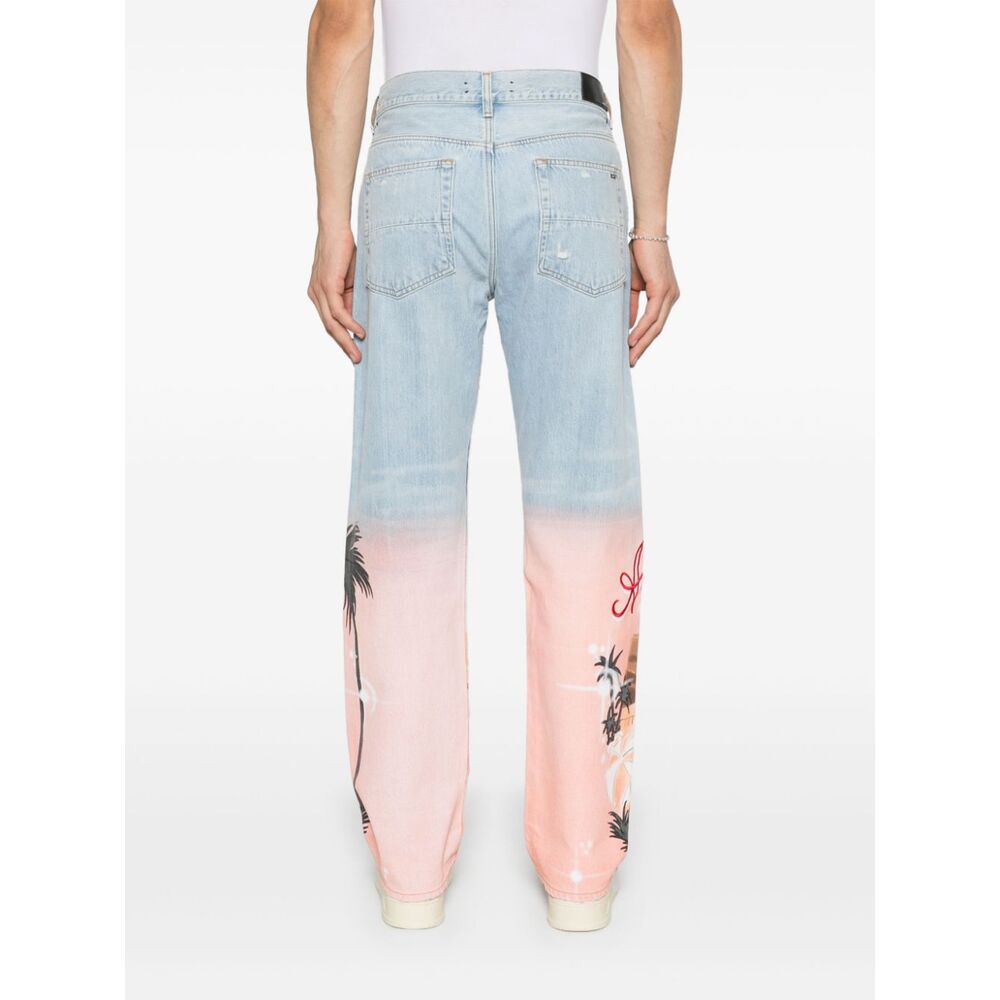 Amiri Logo-embroidered Jeans In Multicolor