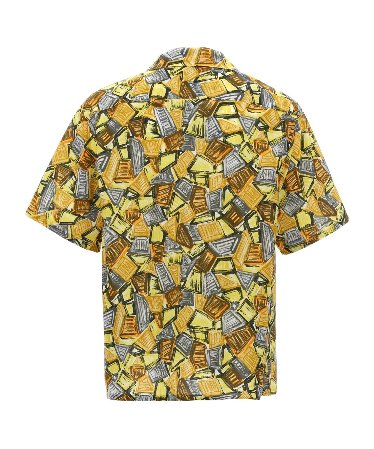 Prada Printed Batista Shirt In Yellow