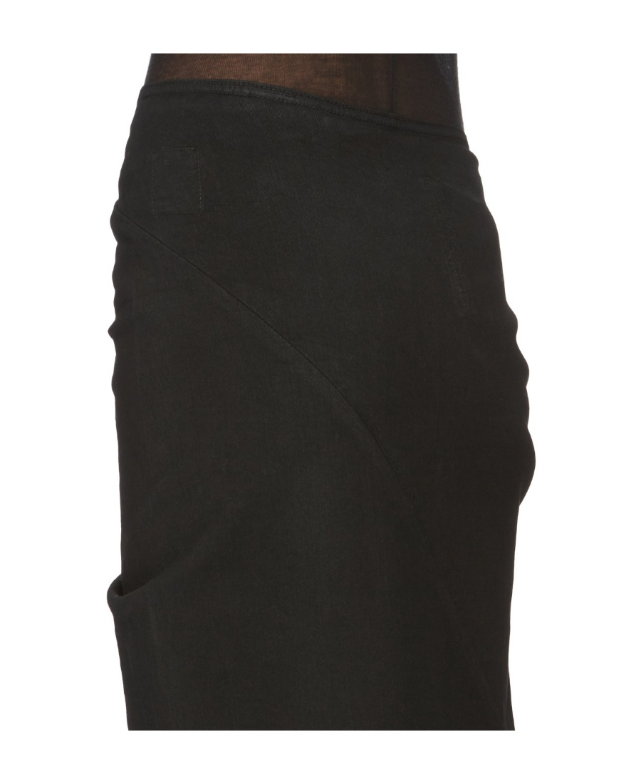 Rick Owens Drkshdw Denim Wrap Midi Skirt In Black