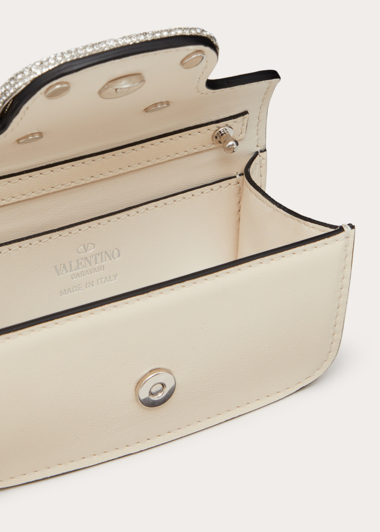 Valentino Super Mini Loc1 Shoulder Bag In Light Ivory White