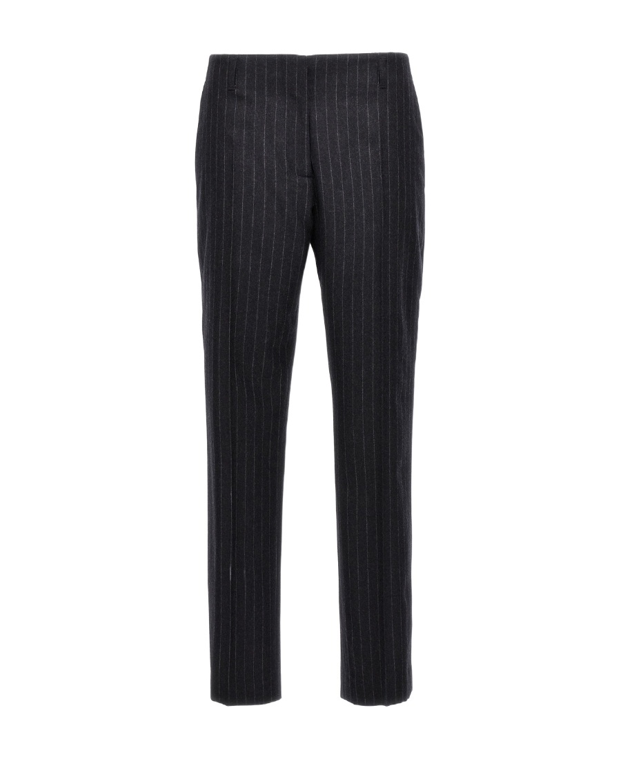 Dries Van Noten Striped Casual Pants In Black