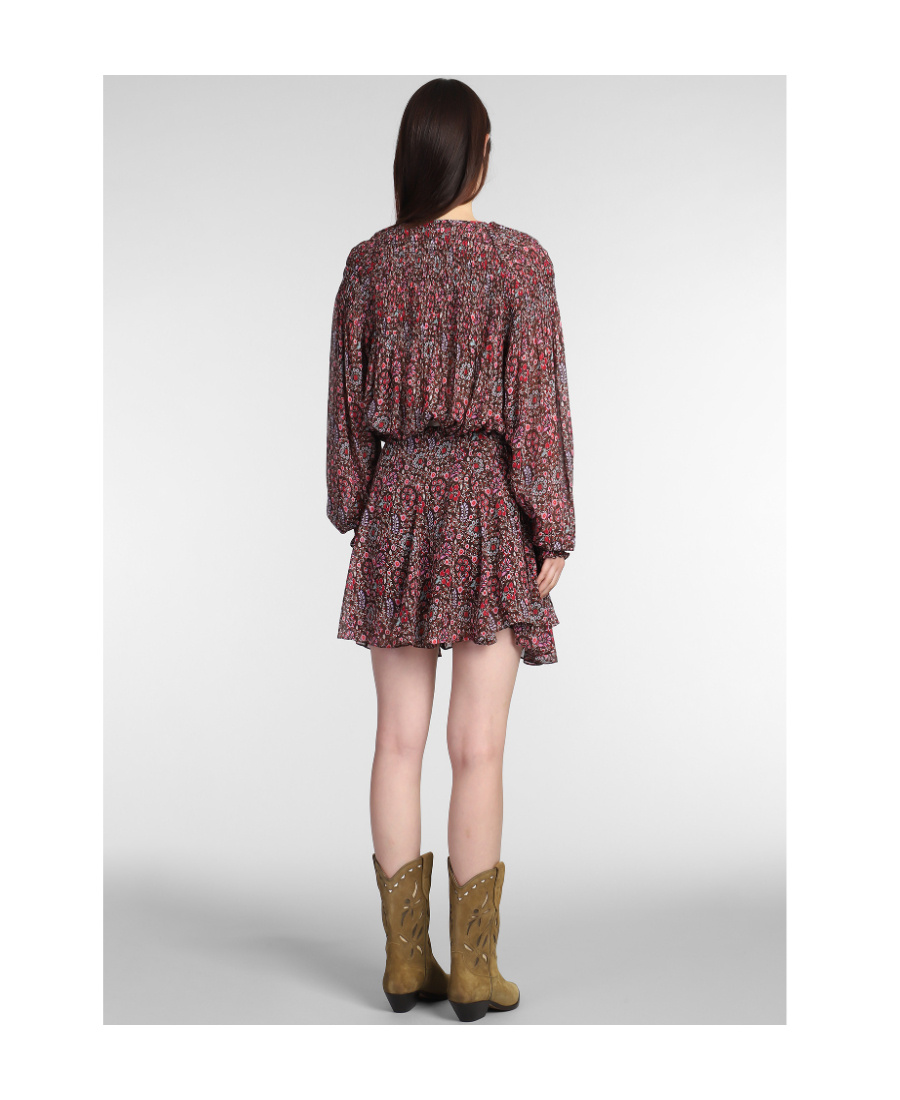 Isabel Marant Étoile Noanne Paisley Georgette Minidress In Red
