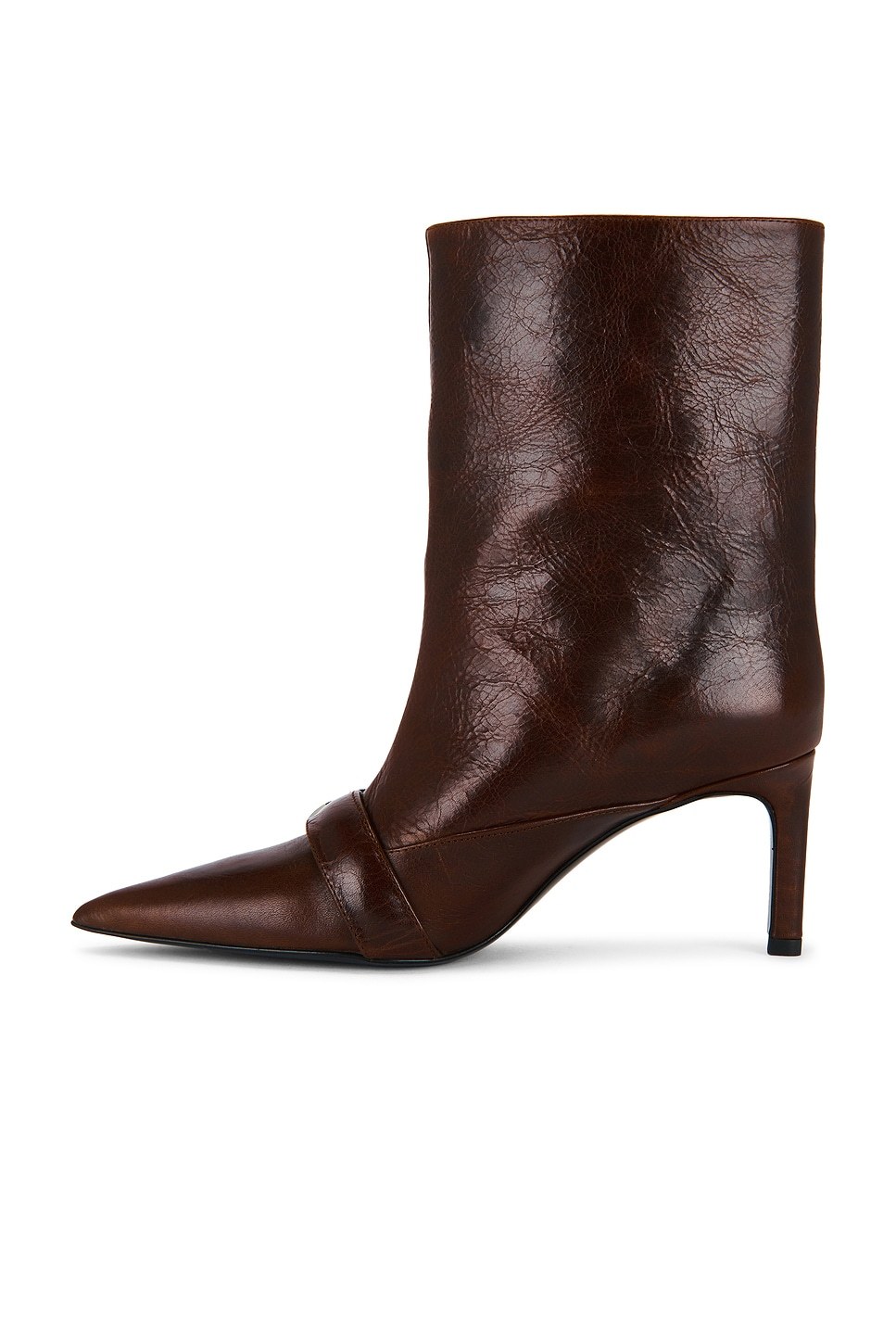 Coperni Ankle Heeled Belt Boot In Brown
