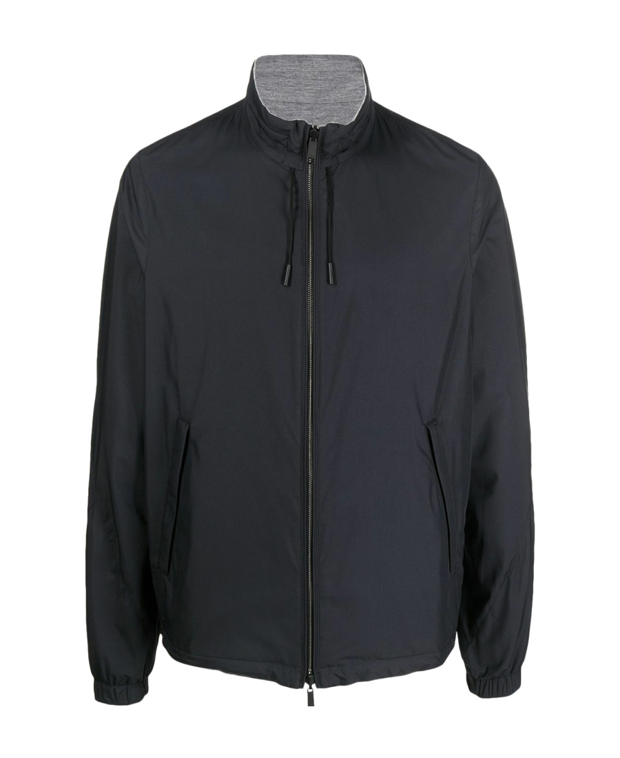 Zegna Blouson Réversible Brezza En Microfibre In Black