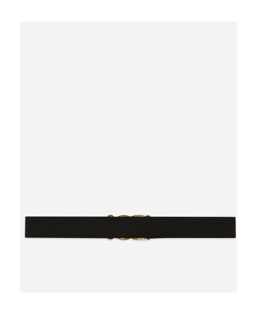 Dolce & Gabbana Logoed Multifabric Belt In Black