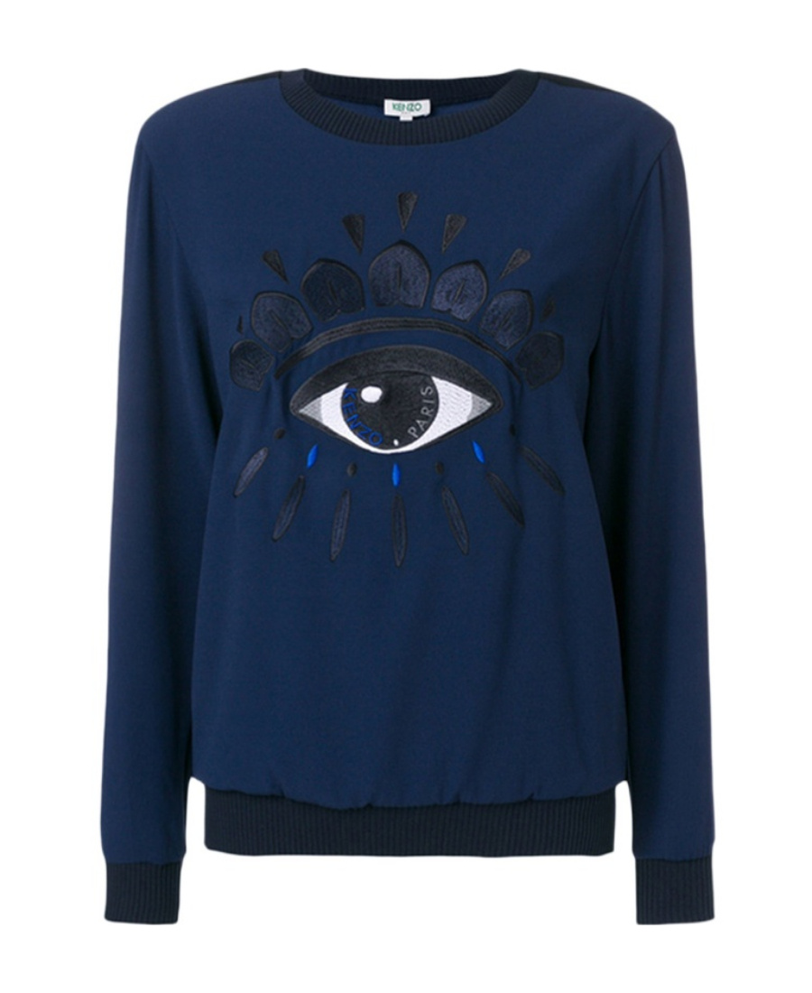 Kenzo Eye Logo Sports Sweater In Blue