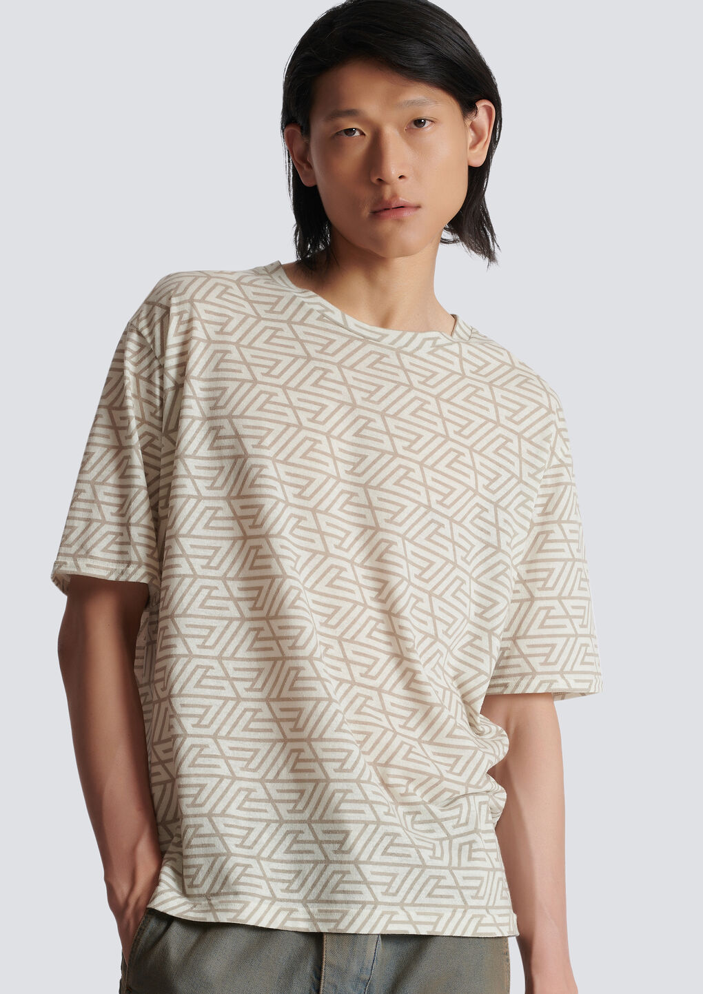 Balmain All-over Graphic-print T-shirt In White