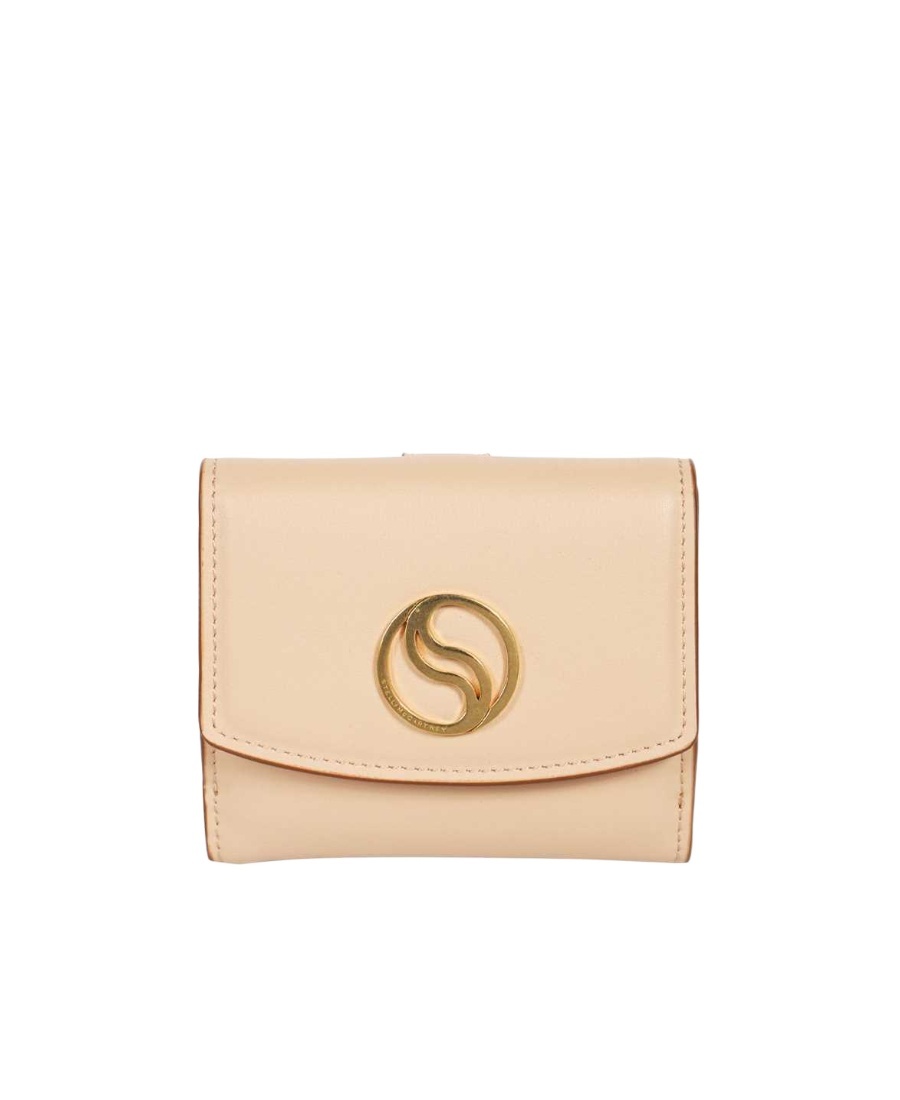 Stella Mccartney Logo-plaque Card Holder In Nude