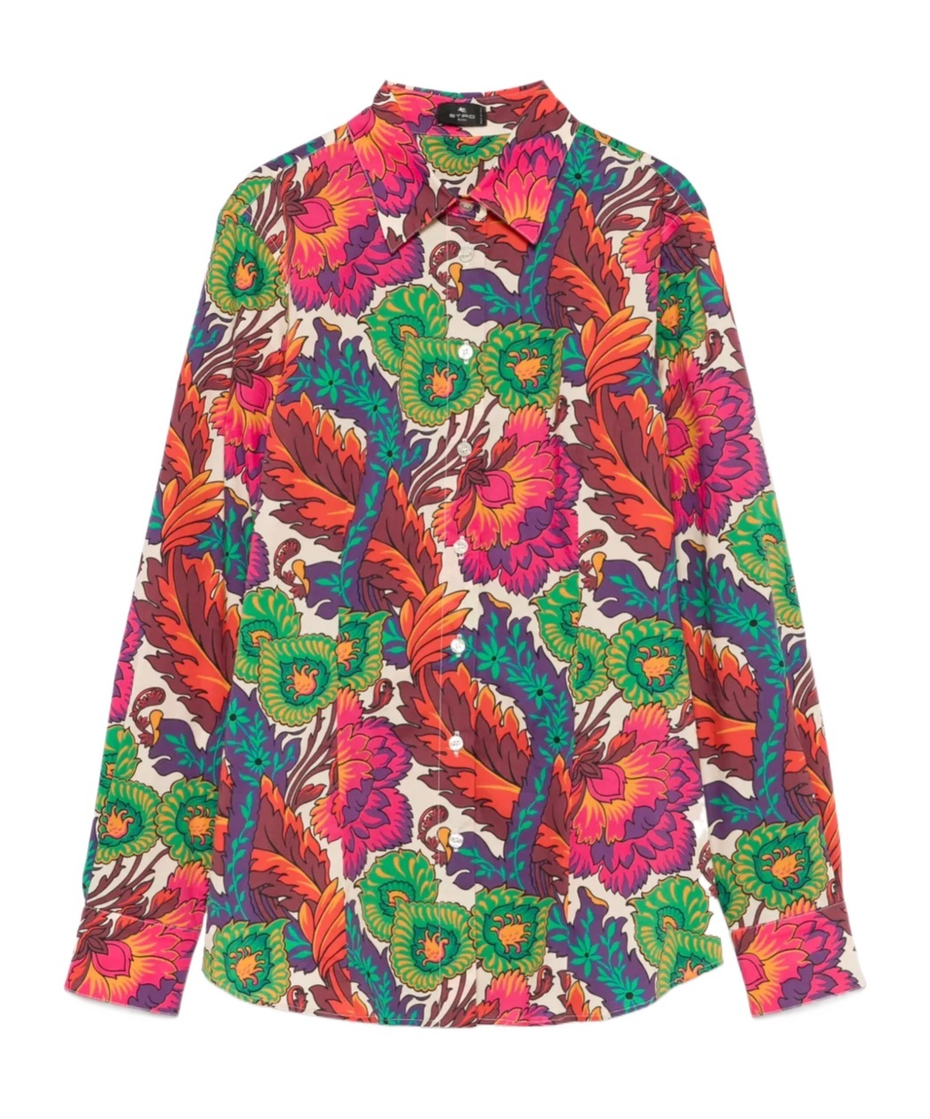 Etro Floral Long-sleeve Cotton Button-down Shirt