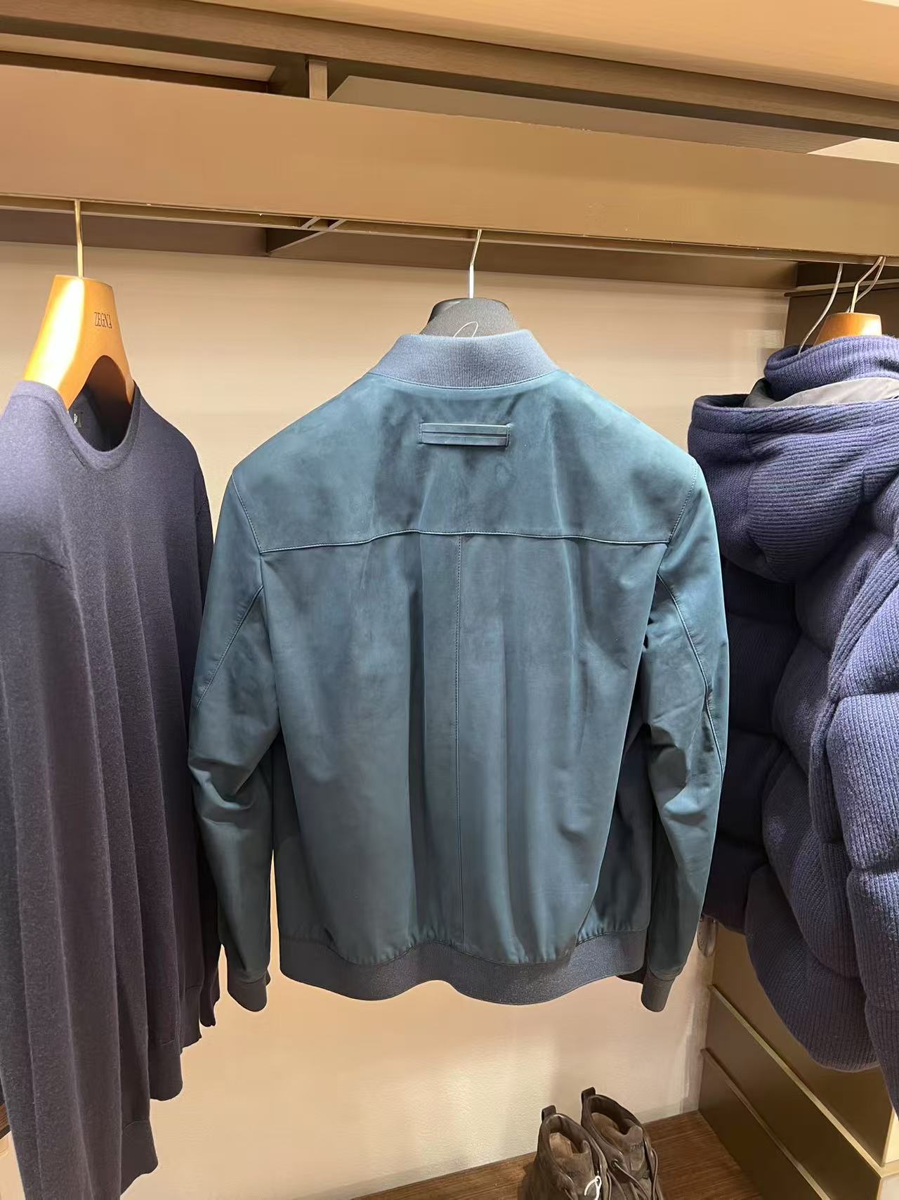 Zegna Secondskin Bomber Jacket In Green