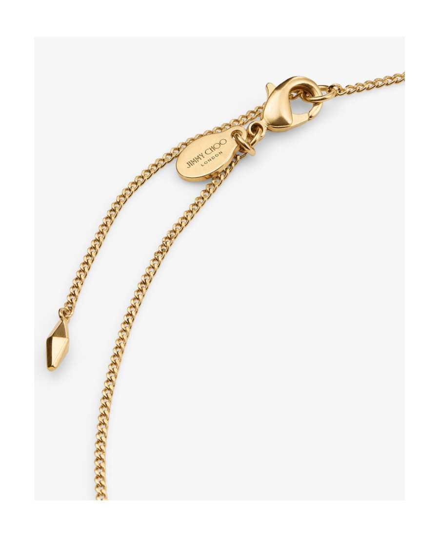 Jimmy Choo Diamond Jc Chain Necklace In Yellow