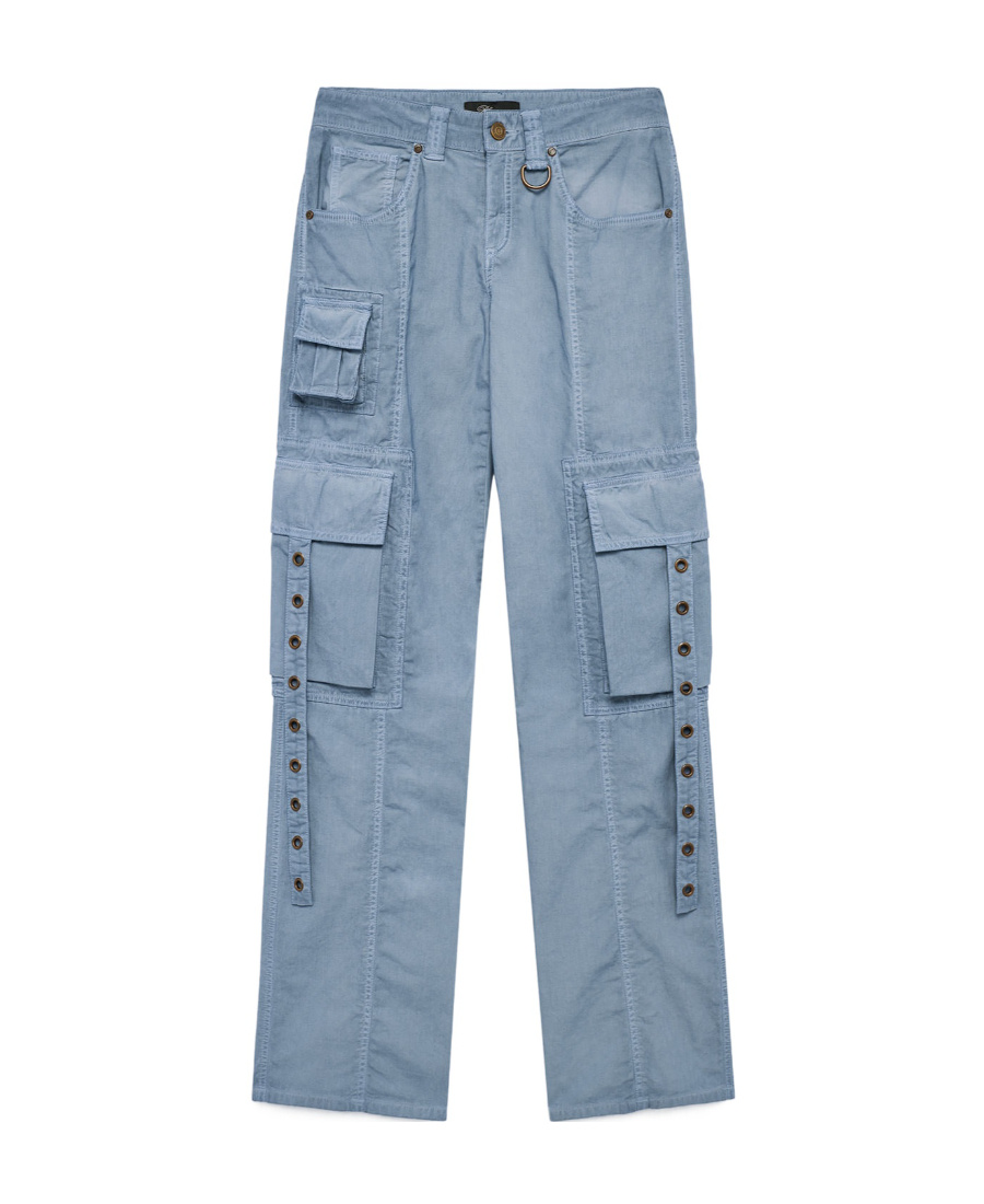 Shop Blumarine Low-rise Cargo Jeans In Blue