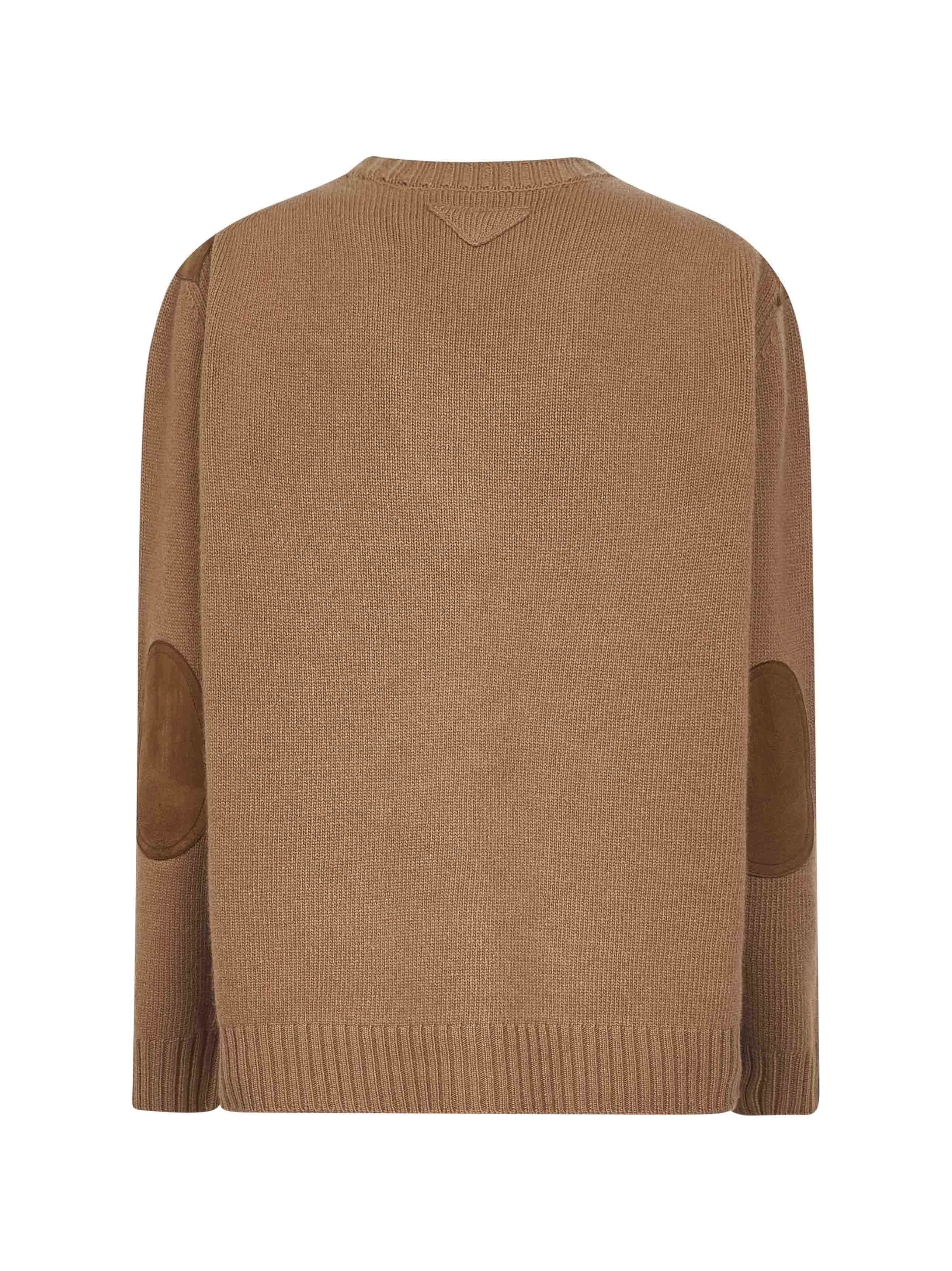 Prada Long-sleeved Sweater In Brown
