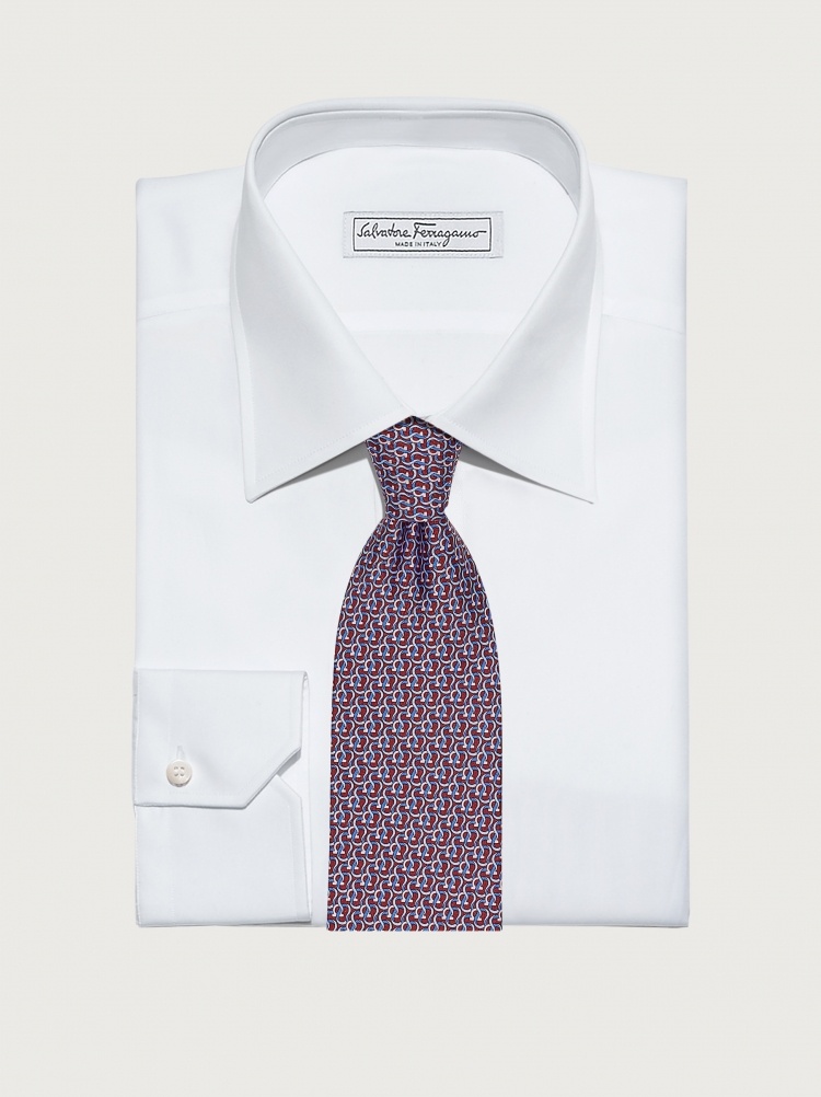 Ferragamo Monogram-pattern Silk Tie In Purple