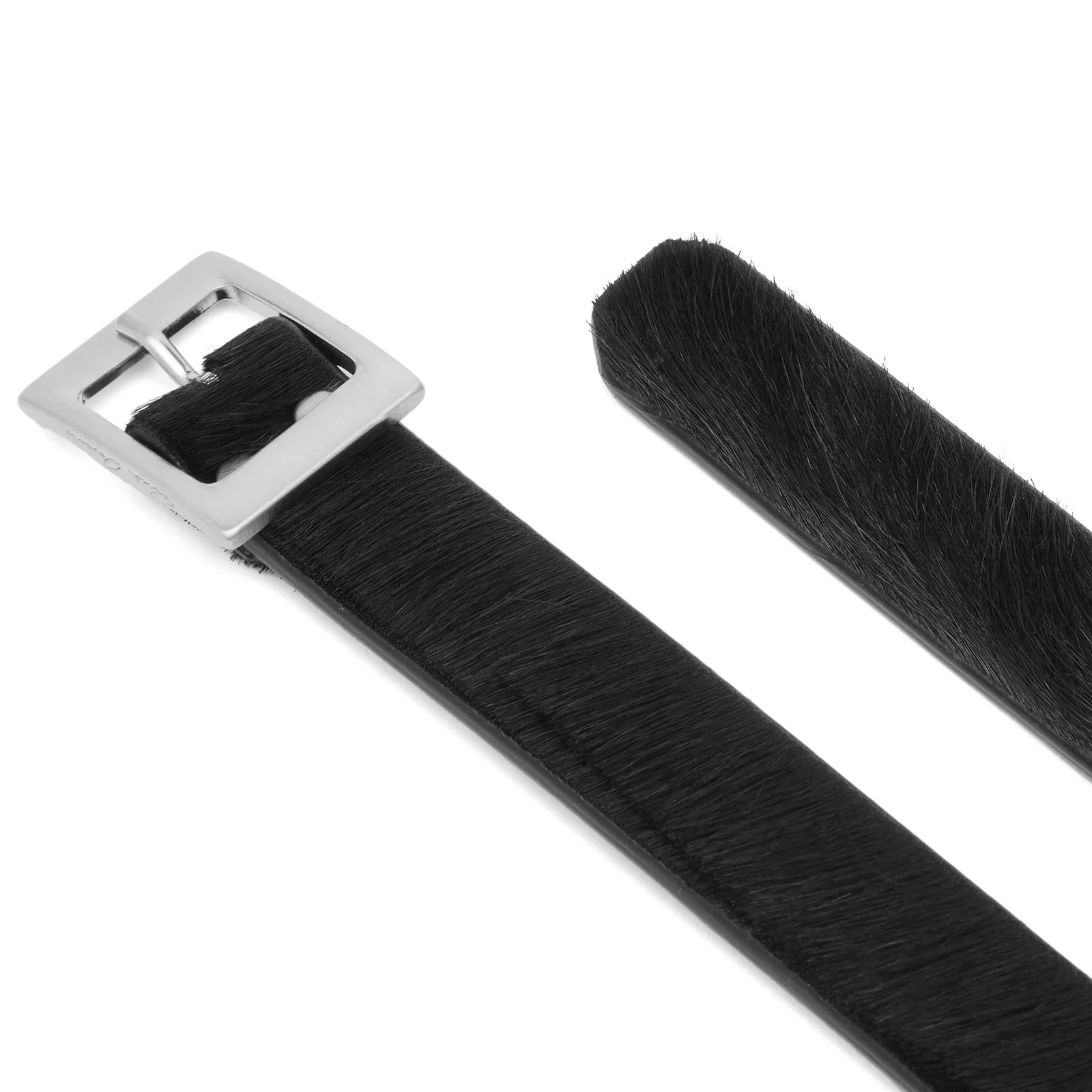 Rick Owens Leather Square-buckle Belt In Black