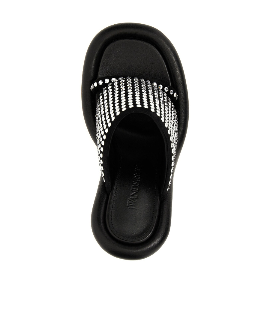 Jw Anderson Bumber Crystal Muller High-heeled Sandals In Black