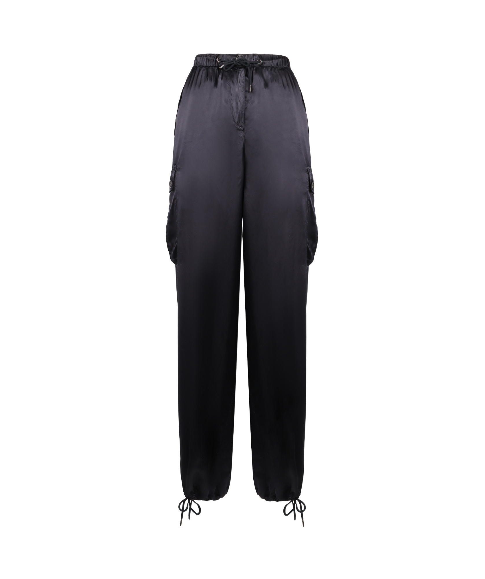 Aspesi Viscose Utility Trousers In Black