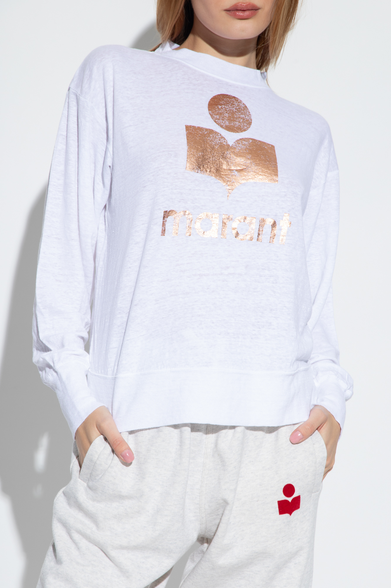 ISABEL MARANT ÉTOILE ROUND-COLLAR LONG-SLEEVE HOODIE
