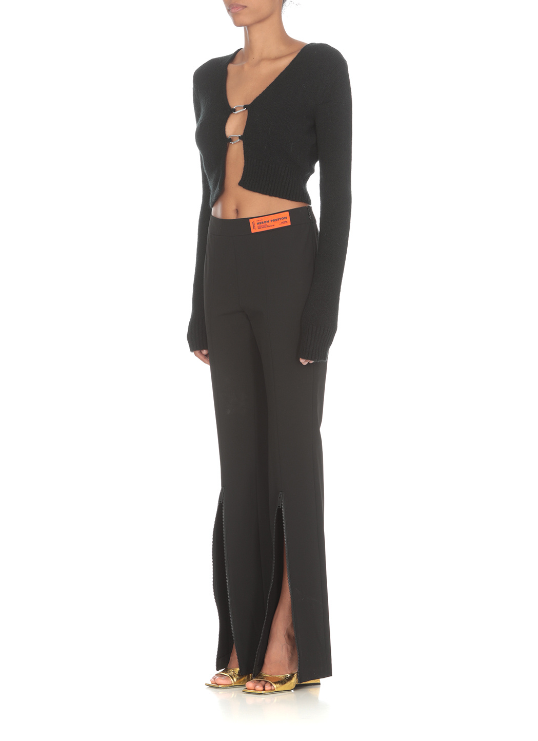Heron Preston Open-front Knitted Cardigan In Black