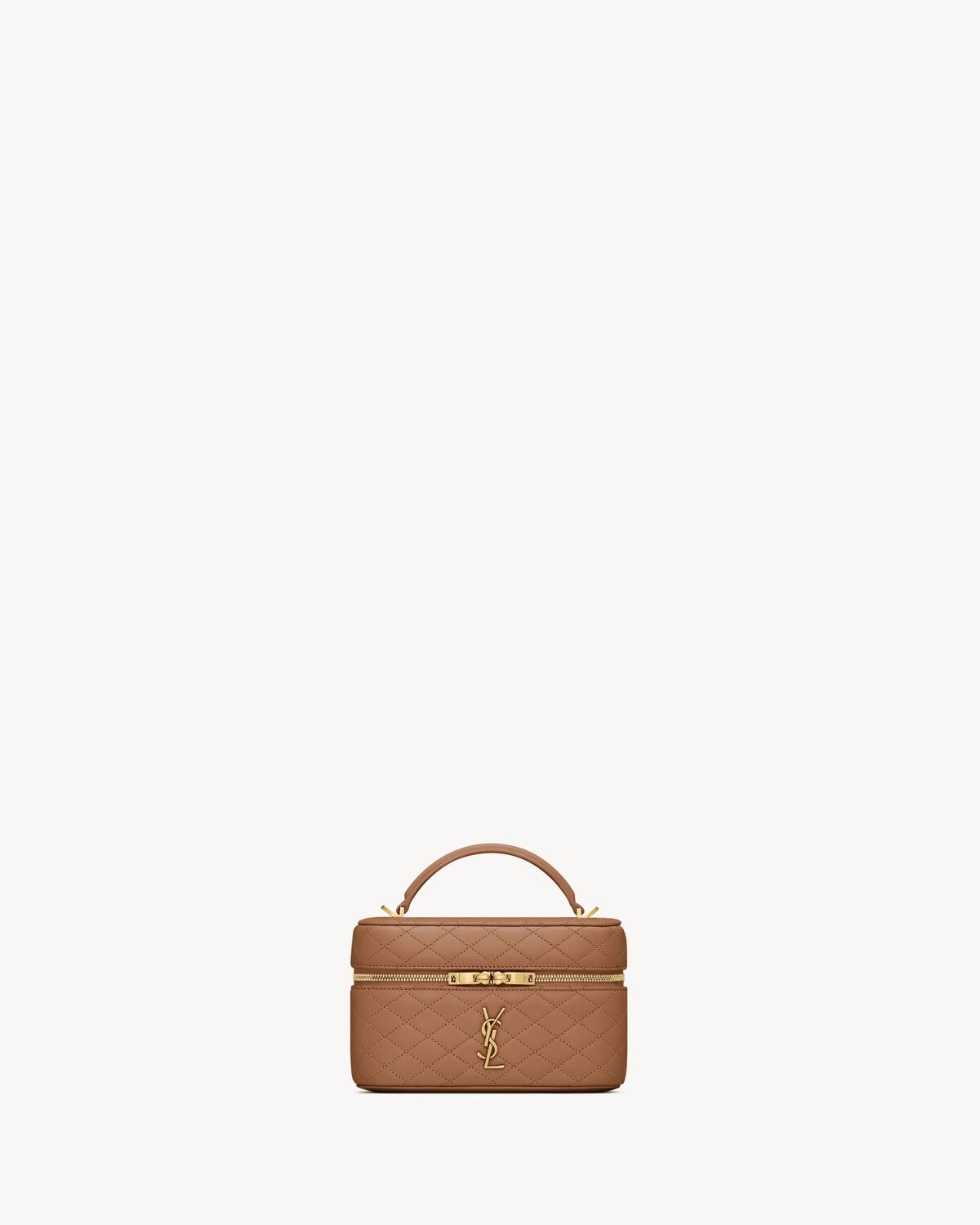 Saint Laurent Gaby Vanity Bag In Lambskin In Brown