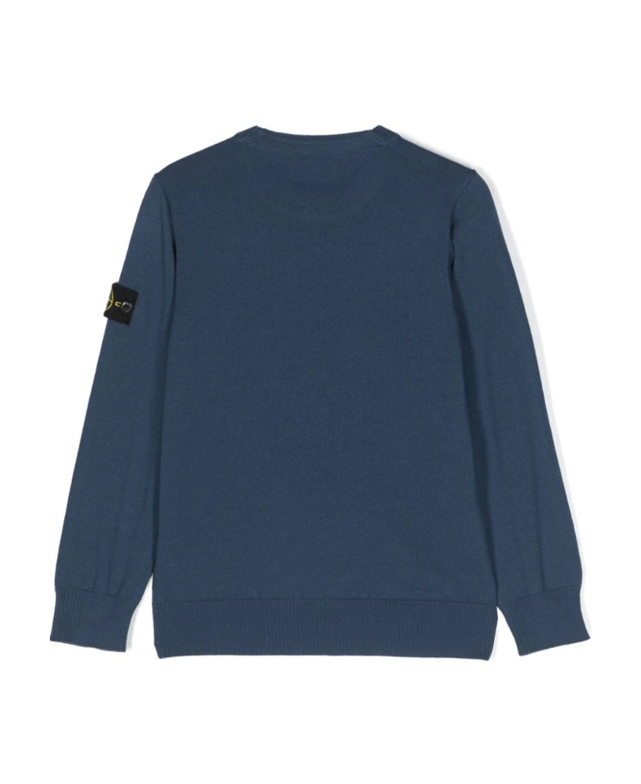 Stone Island Compass-badge Virgin-wool Jumper In Blue