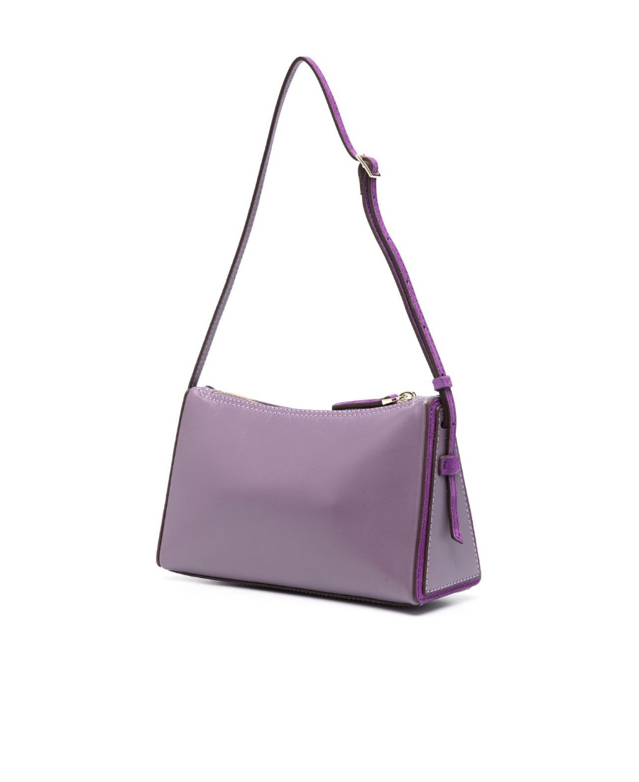 Manu Atelier Prism Mix-leather Shoulder Bag In Gray