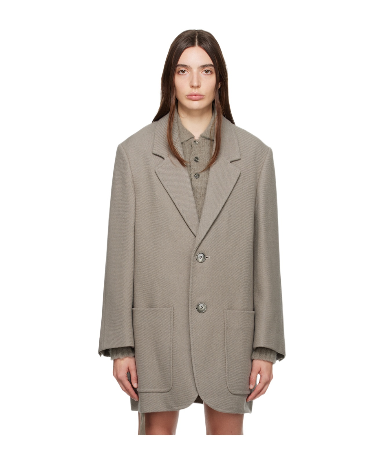 Ami Alexandre Mattiussi Two-button Suit Jacket In Nude