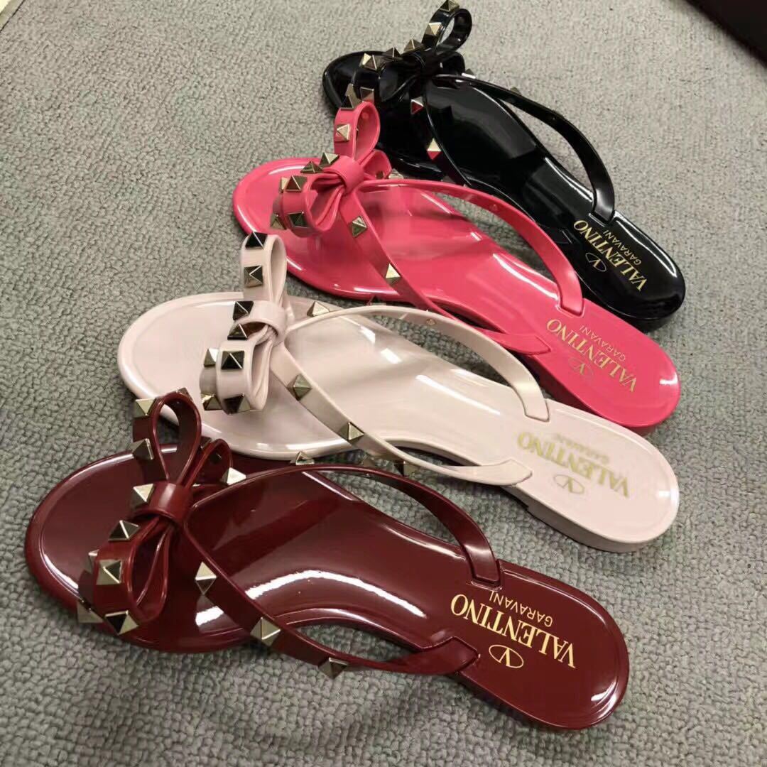 Valentino Heel Sandals With Bow Accent And Studded Embellishments In Black