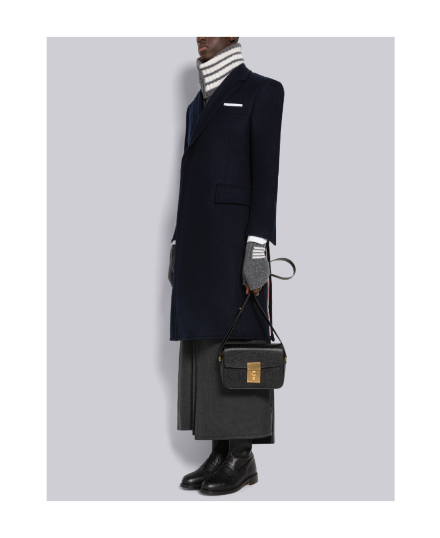 Thom Browne Pebbled Camera Crossbody Bag In Black