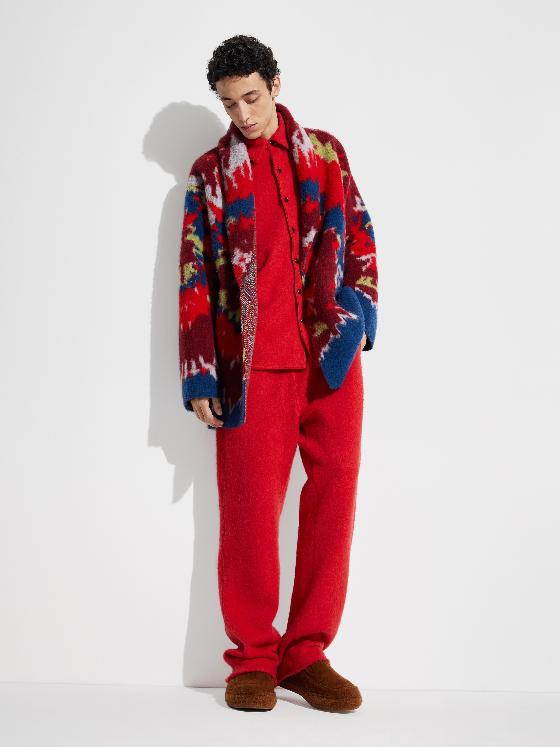 Zegna X The Elder Statesman Intarsia Cashmere-wool Robe In Red