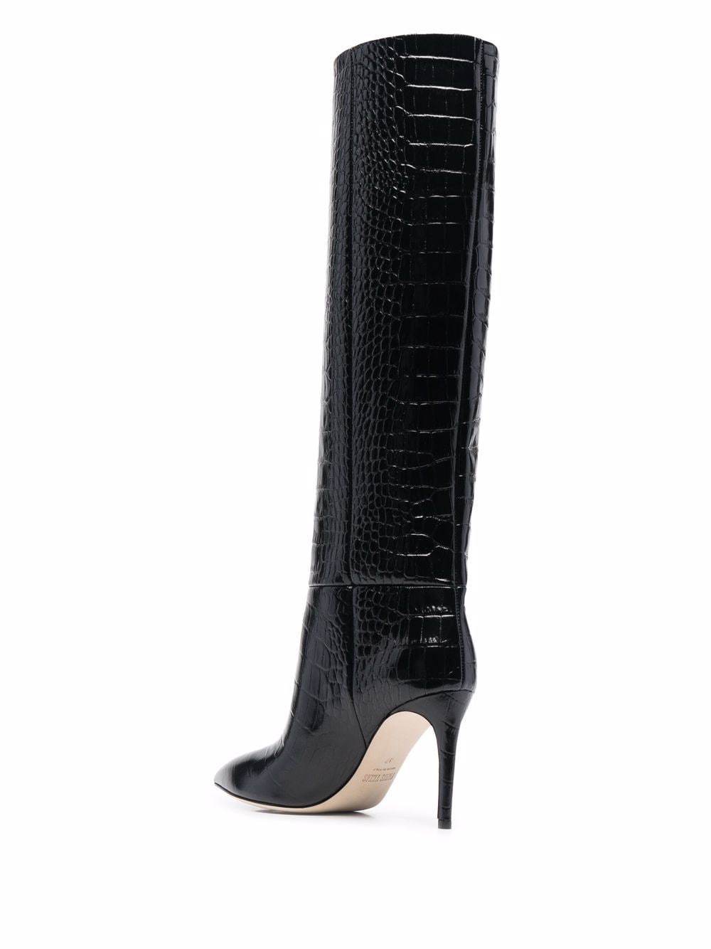 Paris Texas Crocodile-embossed Boots In Black