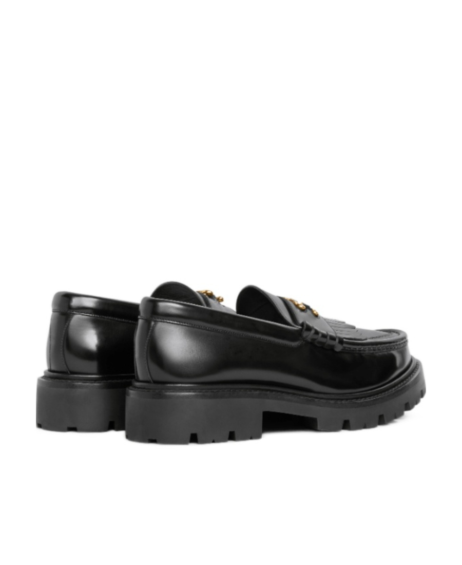 Celine Triomphe Framed Loafers In Black