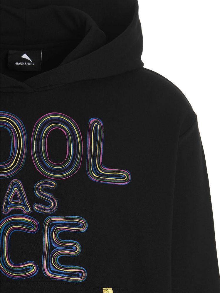 Mauna Kea Slogan-print Cotton Hoodie In Black